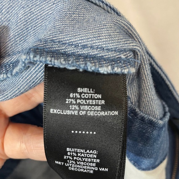 Harley Davidson Denim Romper Jumpsuit Women's 2W‎ Plus Size Short Sleeve - Picture 7 of 10